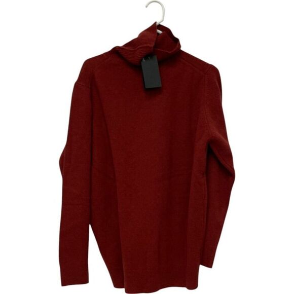 Massimo Dutti Womens Sweater Large L Red Turtle Neck Wool cashmere 5722/619 NWT - Picture 3 of 9